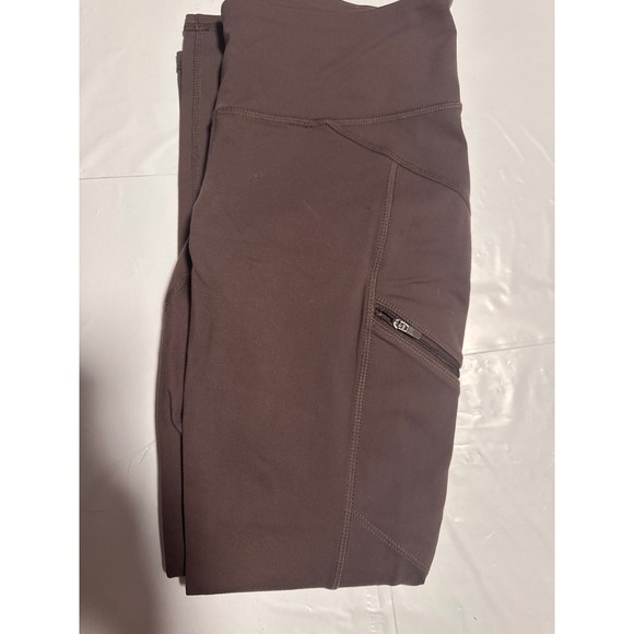 Athleta Brown Workout Leggings with Zipper Pockets - Women's Size S - Picture 1 of 4